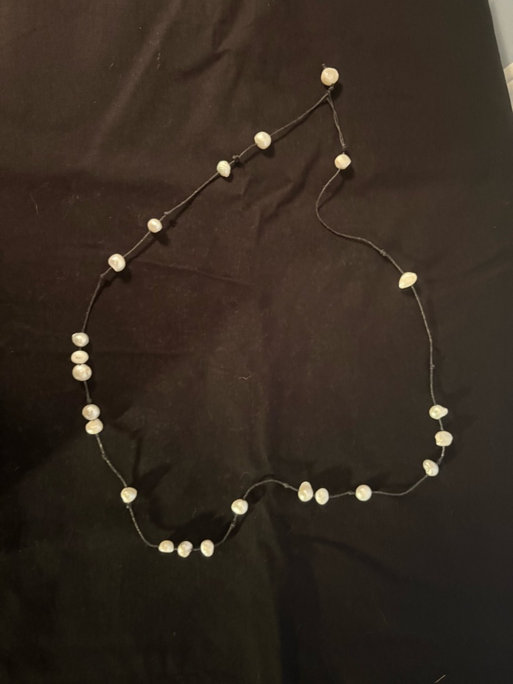 JJILL Freshwater Pearl Beaded on Black Strand Necklace - Picture 2 of 5